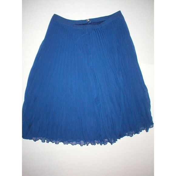 New Womens White House Black Market Skirt Pleated Dark Blue 8 Office Accordion